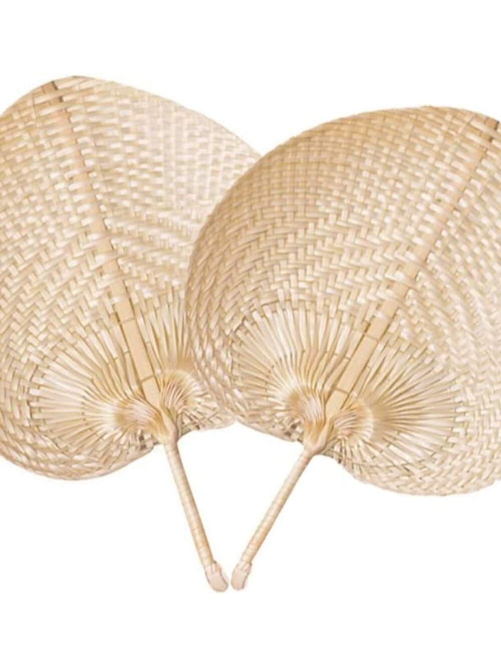 Natural Bamboo Raffia Hand Fans,Hand Weaving Fan for Summer Cooling Supplies Far